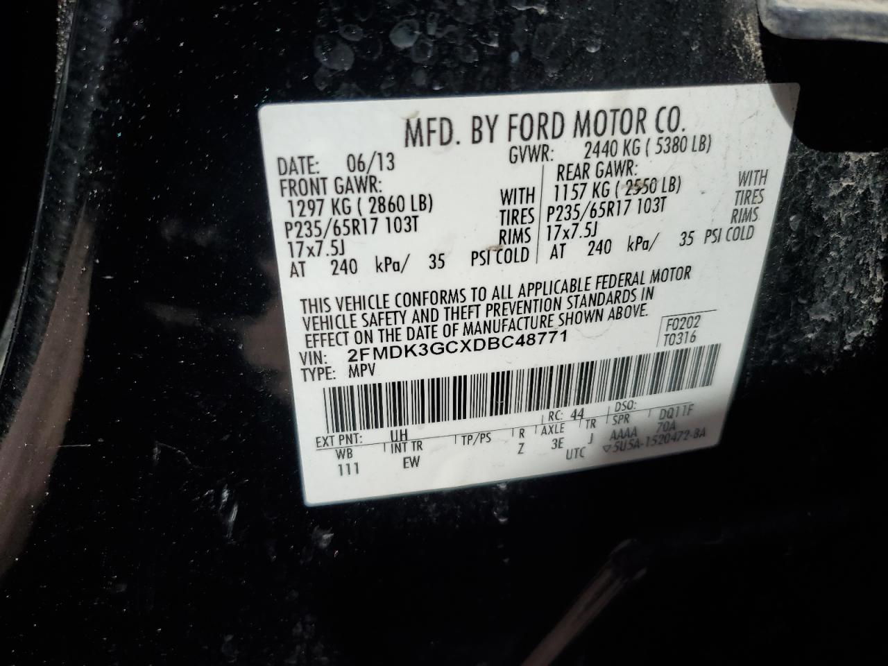 Photo 12 VIN: 2FMDK3GCXDBC48771 - FORD EDGE 