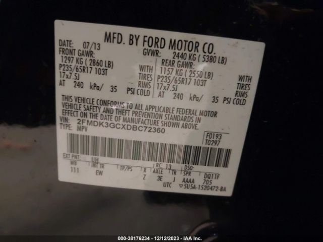 Photo 8 VIN: 2FMDK3GCXDBC72360 - FORD EDGE 