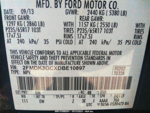 Photo 8 VIN: 2FMDK3GCXDBE10897 - FORD EDGE 