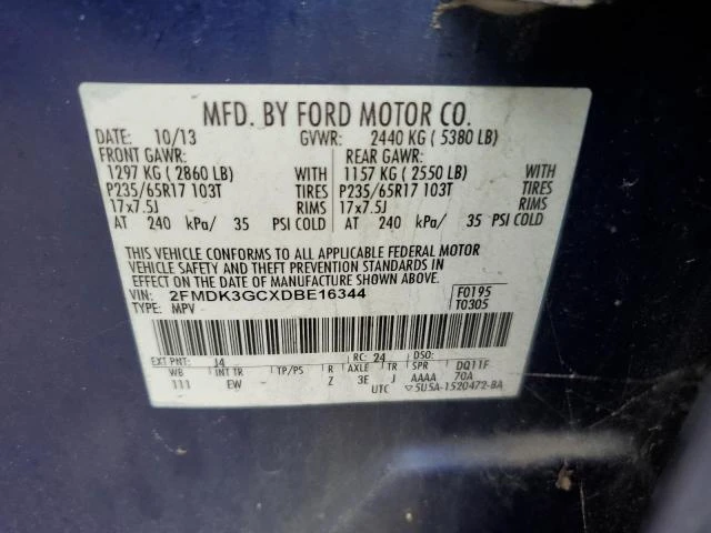 Photo 11 VIN: 2FMDK3GCXDBE16344 - FORD EDGE SE 