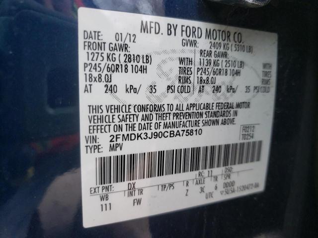 Photo 9 VIN: 2FMDK3J90CBA75810 - FORD EDGE SEL 