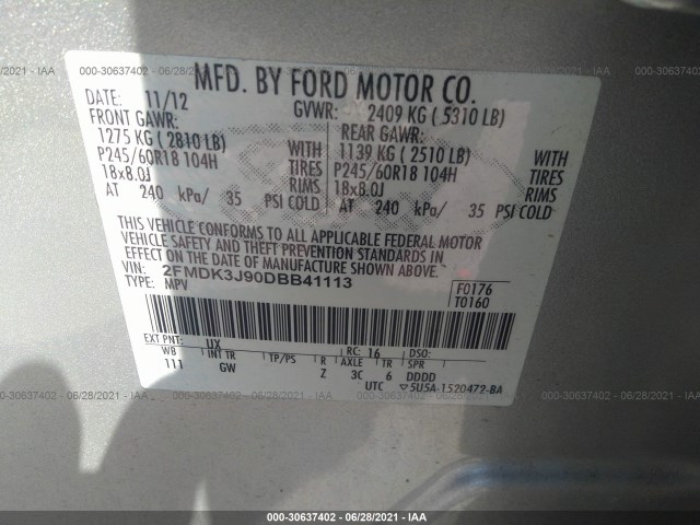 Photo 8 VIN: 2FMDK3J90DBB41113 - FORD EDGE 