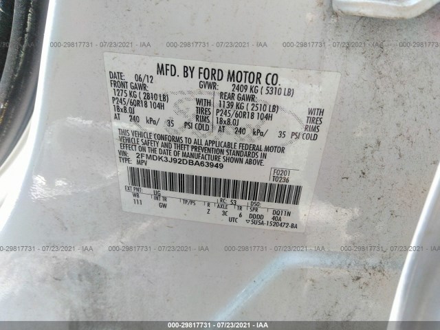 Photo 8 VIN: 2FMDK3J92DBA63949 - FORD EDGE 