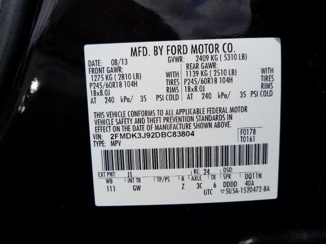 Photo 9 VIN: 2FMDK3J92DBC83804 - FORD EDGE SEL 