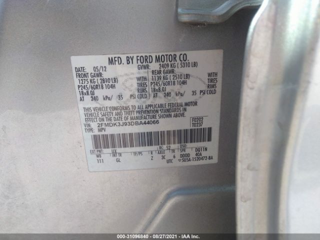 Photo 8 VIN: 2FMDK3J93DBA44066 - FORD EDGE 