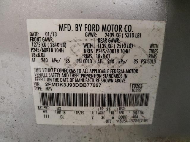 Photo 12 VIN: 2FMDK3J93DBB77667 - FORD EDGE SEL 