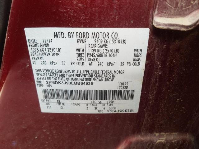 Photo 9 VIN: 2FMDK3J93EBB64936 - FORD EDGE SEL 