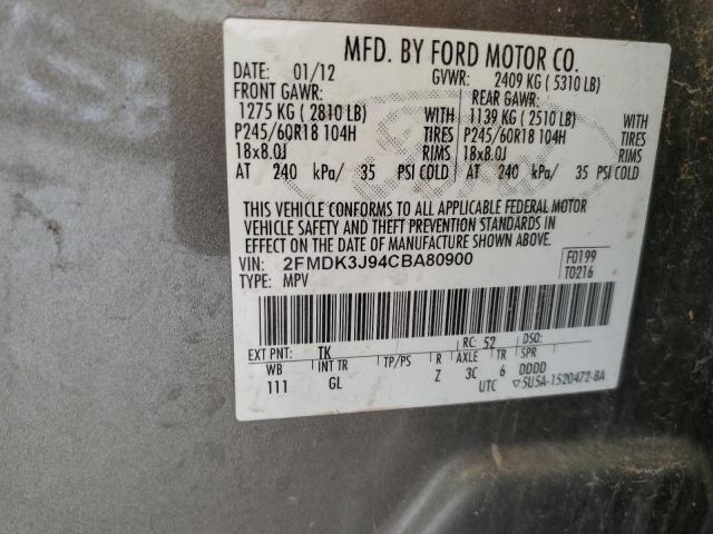 Photo 12 VIN: 2FMDK3J94CBA80900 - FORD EDGE SEL 