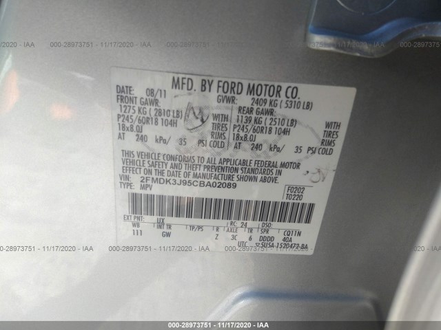 Photo 8 VIN: 2FMDK3J95CBA02089 - FORD EDGE 