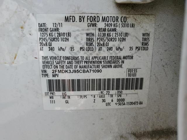 Photo 9 VIN: 2FMDK3J95CBA71090 - FORD EDGE SEL 