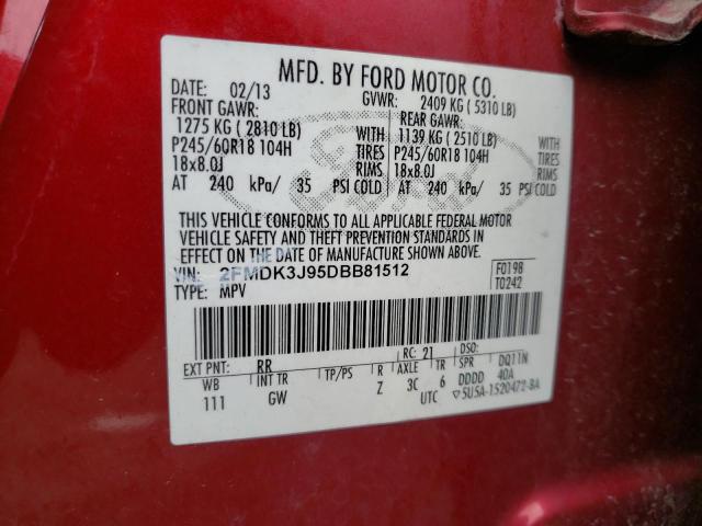 Photo 11 VIN: 2FMDK3J95DBB81512 - FORD EDGE SEL 