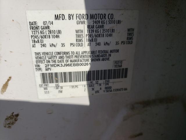 Photo 9 VIN: 2FMDK3J96EBB00261 - FORD EDGE SEL 