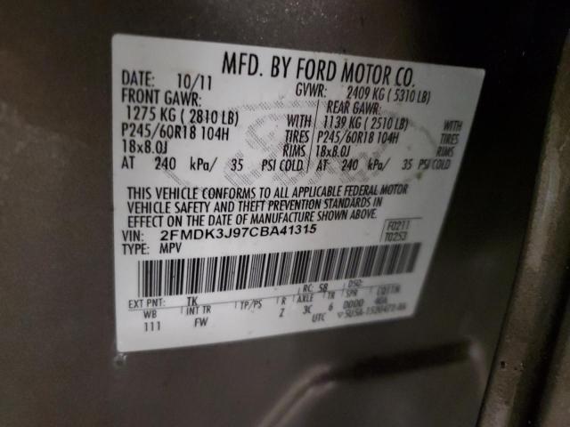 Photo 12 VIN: 2FMDK3J97CBA41315 - FORD EDGE SEL 