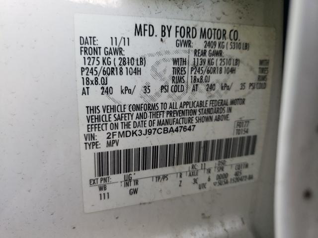 Photo 9 VIN: 2FMDK3J97CBA47647 - FORD EDGE 