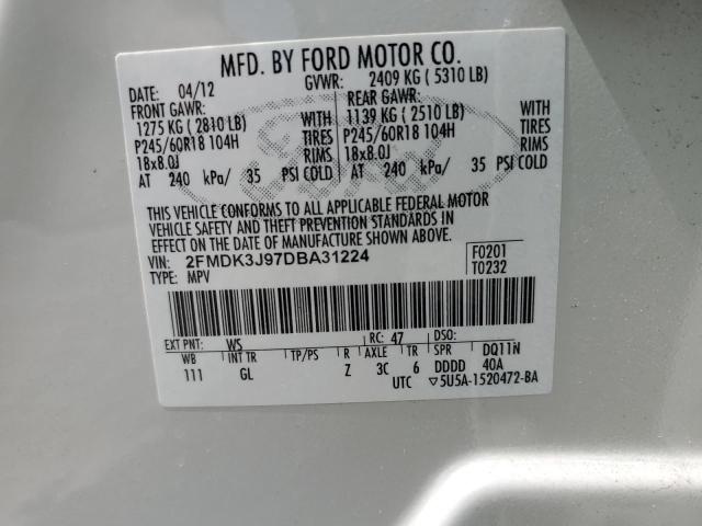 Photo 12 VIN: 2FMDK3J97DBA31224 - FORD EDGE SEL 