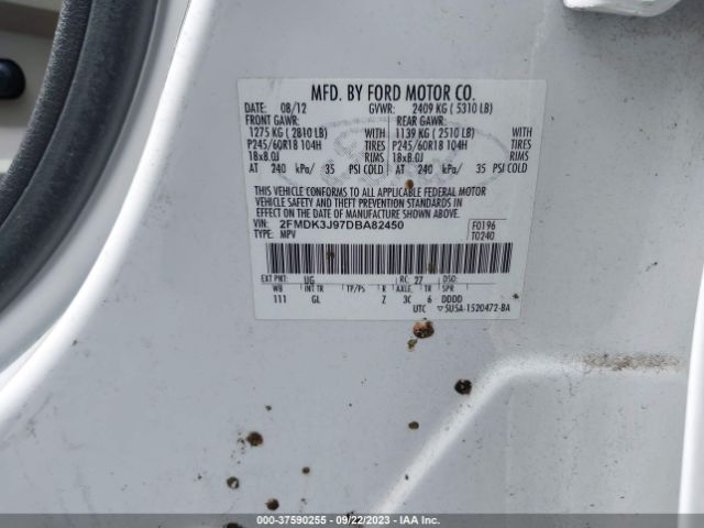 Photo 8 VIN: 2FMDK3J97DBA82450 - FORD EDGE 