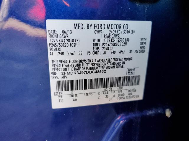 Photo 12 VIN: 2FMDK3J97DBC48532 - FORD EDGE SEL 