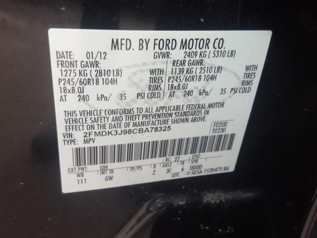 Photo 9 VIN: 2FMDK3J98CBA78325 - FORD EDGE SEL 