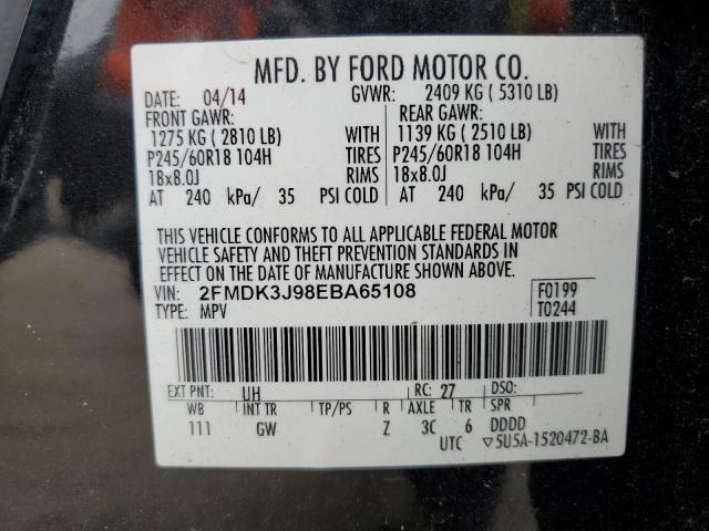 Photo 12 VIN: 2FMDK3J98EBA65108 - FORD EDGE SEL 