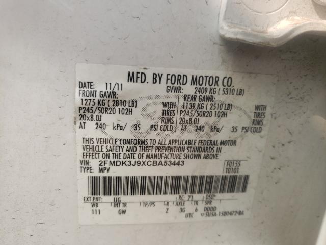 Photo 9 VIN: 2FMDK3J9XCBA53443 - FORD EDGE SEL 