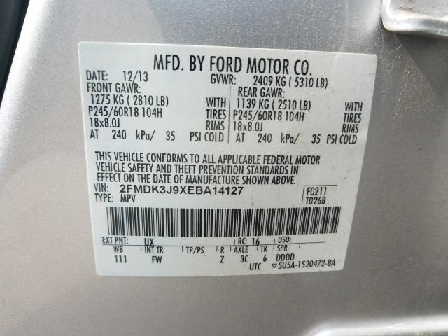 Photo 9 VIN: 2FMDK3J9XEBA14127 - FORD EDGE SEL 