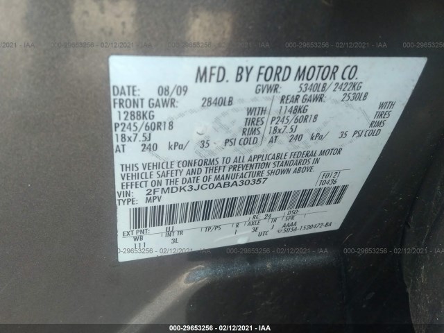 Photo 8 VIN: 2FMDK3JC0ABA30357 - FORD EDGE 