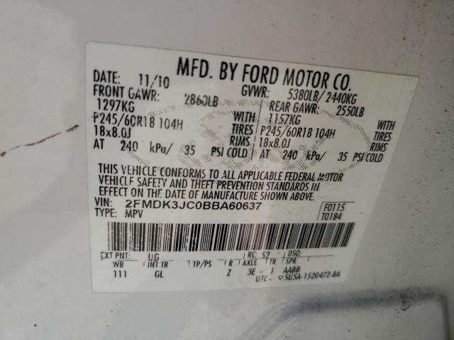 Photo 13 VIN: 2FMDK3JC0BBA60637 - FORD EDGE SEL 