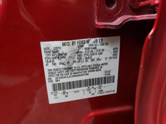 Photo 9 VIN: 2FMDK3JC0BBB09786 - FORD EDGE SEL 