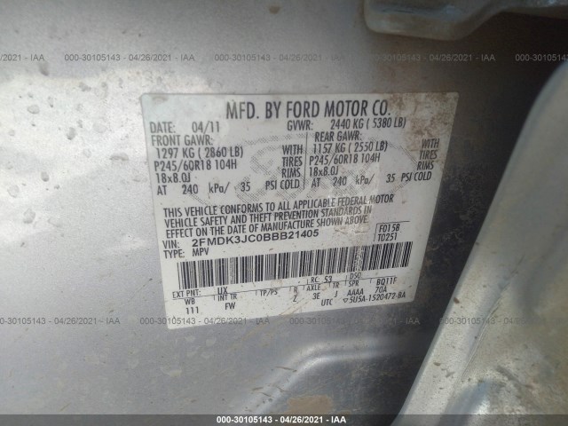 Photo 8 VIN: 2FMDK3JC0BBB21405 - FORD EDGE 