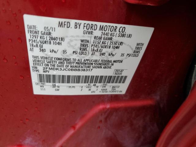 Photo 12 VIN: 2FMDK3JC0BBB38317 - FORD EDGE SEL 