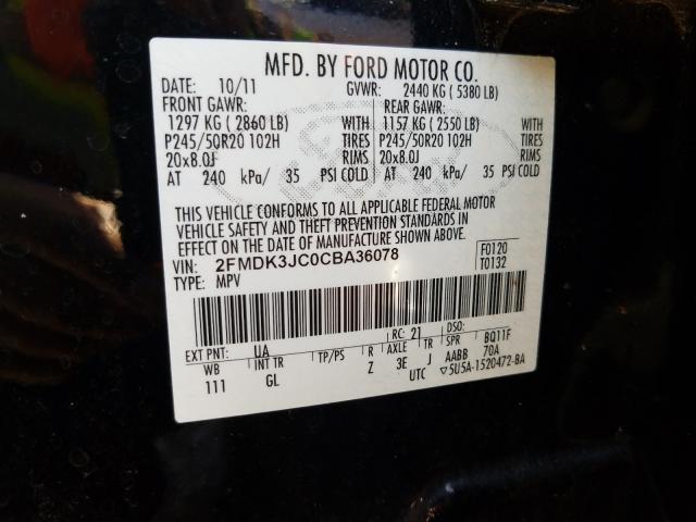 Photo 9 VIN: 2FMDK3JC0CBA36078 - FORD EDGE SEL 