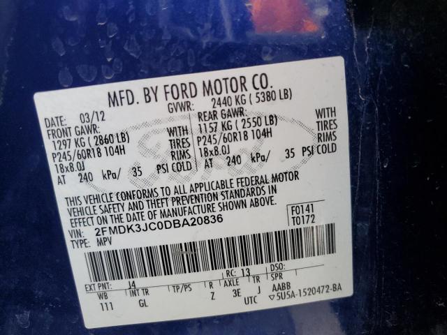 Photo 12 VIN: 2FMDK3JC0DBA20836 - FORD EDGE SEL 