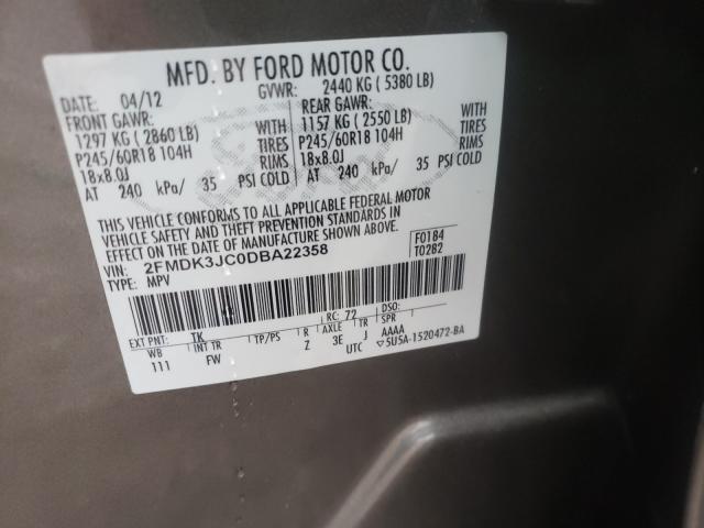 Photo 9 VIN: 2FMDK3JC0DBA22358 - FORD EDGE SEL 