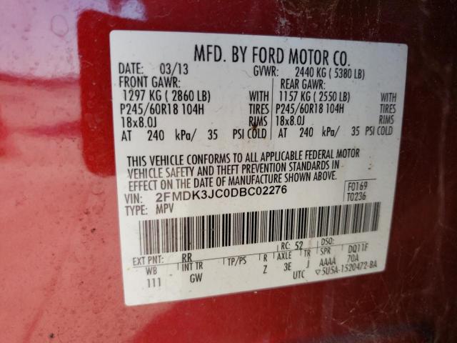 Photo 9 VIN: 2FMDK3JC0DBC02276 - FORD EDGE SEL 