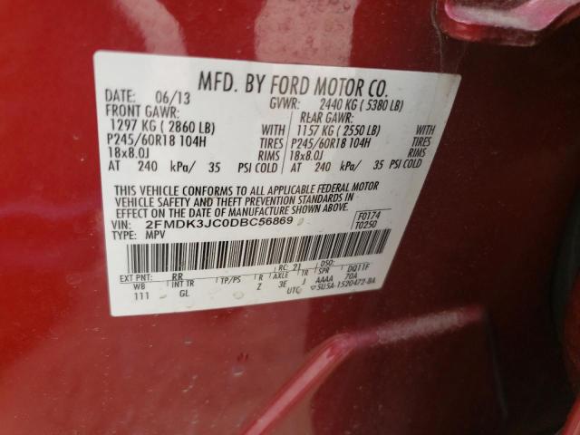 Photo 12 VIN: 2FMDK3JC0DBC56869 - FORD EDGE SEL 