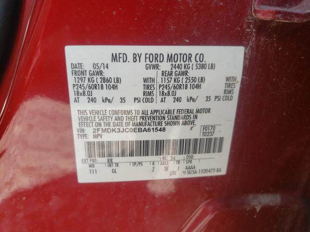 Photo 9 VIN: 2FMDK3JC0EBA61548 - FORD EDGE SEL 