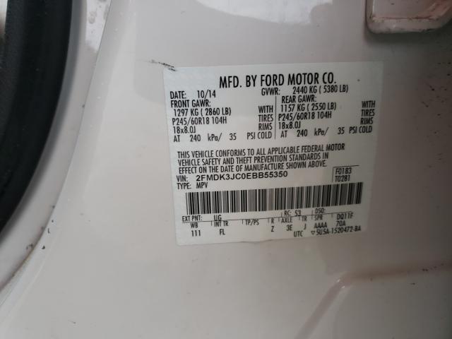 Photo 9 VIN: 2FMDK3JC0EBB55350 - FORD EDGE SEL 