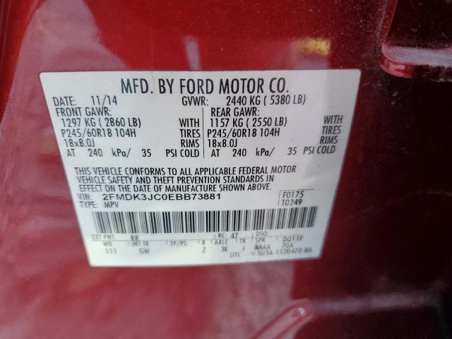 Photo 12 VIN: 2FMDK3JC0EBB73881 - FORD EDGE SEL 