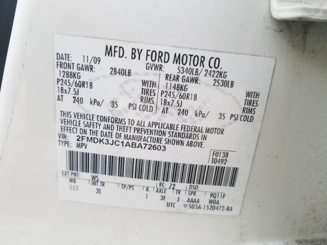 Photo 9 VIN: 2FMDK3JC1ABA72603 - FORD EDGE SEL 