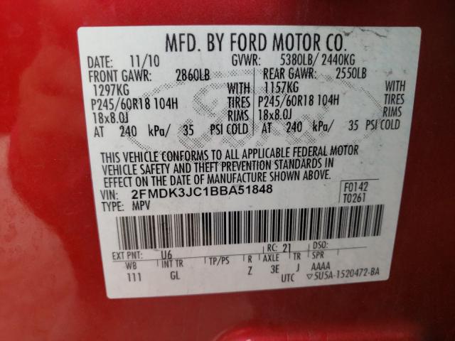 Photo 9 VIN: 2FMDK3JC1BBA51848 - FORD EDGE SEL 