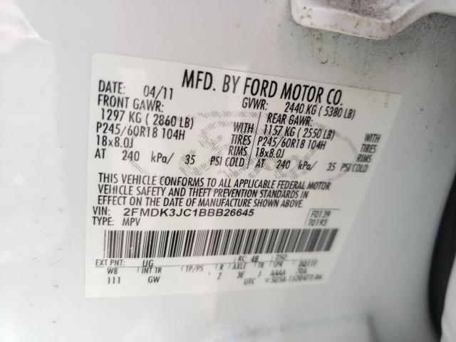 Photo 9 VIN: 2FMDK3JC1BBB26645 - FORD EDGE SEL 