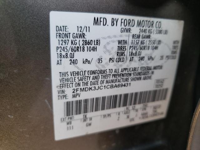 Photo 9 VIN: 2FMDK3JC1CBA69431 - FORD EDGE SEL 