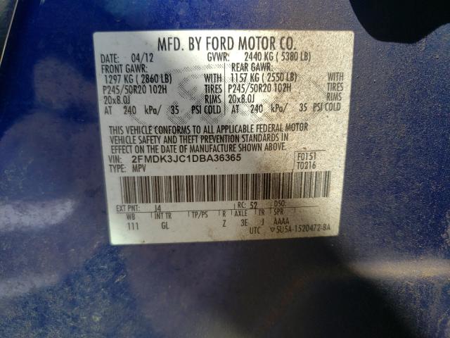 Photo 9 VIN: 2FMDK3JC1DBA36365 - FORD EDGE SEL 