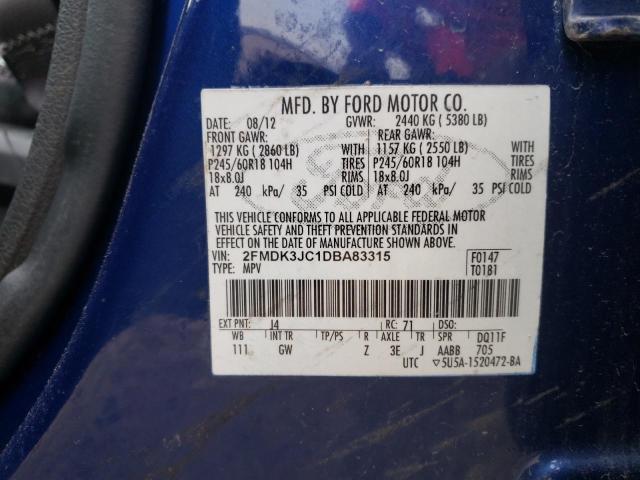 Photo 11 VIN: 2FMDK3JC1DBA83315 - FORD EDGE SEL 