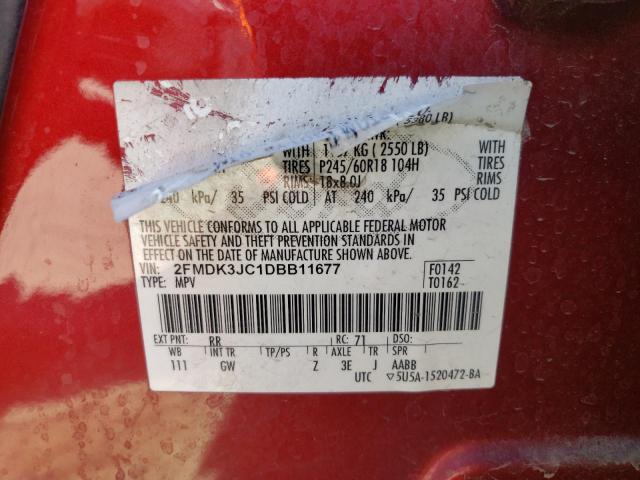 Photo 12 VIN: 2FMDK3JC1DBB11677 - FORD EDGE SEL 