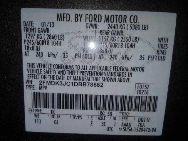 Photo 9 VIN: 2FMDK3JC1DBB78862 - FORD EDGE SEL 