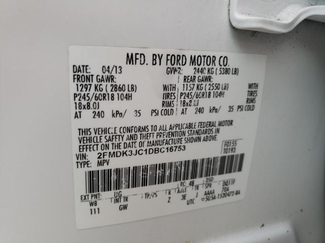 Photo 9 VIN: 2FMDK3JC1DBC16753 - FORD EDGE SEL 