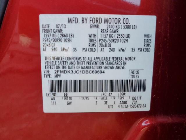 Photo 11 VIN: 2FMDK3JC1DBC69694 - FORD EDGE 