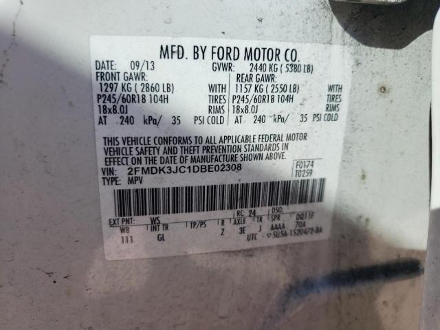 Photo 9 VIN: 2FMDK3JC1DBE02308 - FORD EDGE SEL 