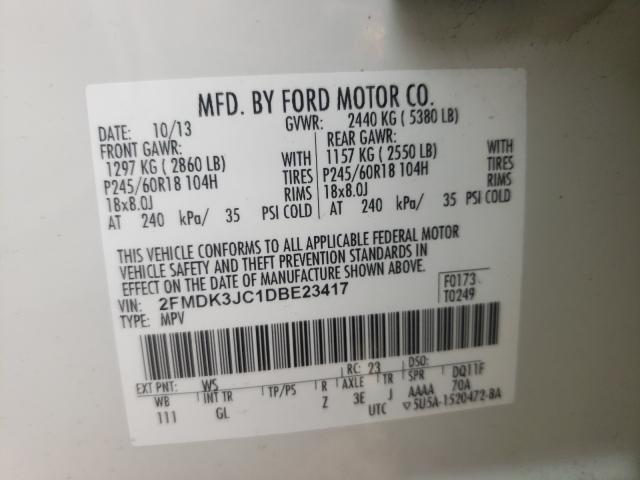 Photo 9 VIN: 2FMDK3JC1DBE23417 - FORD EDGE SEL 